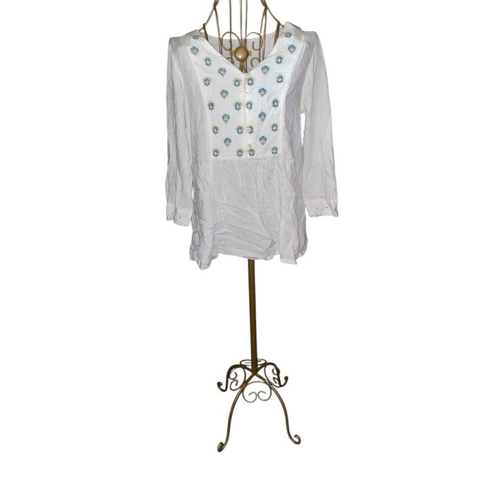 Globaldesi Women's S Embroidered Peasant, Boho Blouse Cottage Core